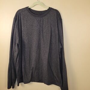 3XL Dark Gray Heather Long Sleeve T-Shirt Lightweight Casual Basic Tee...